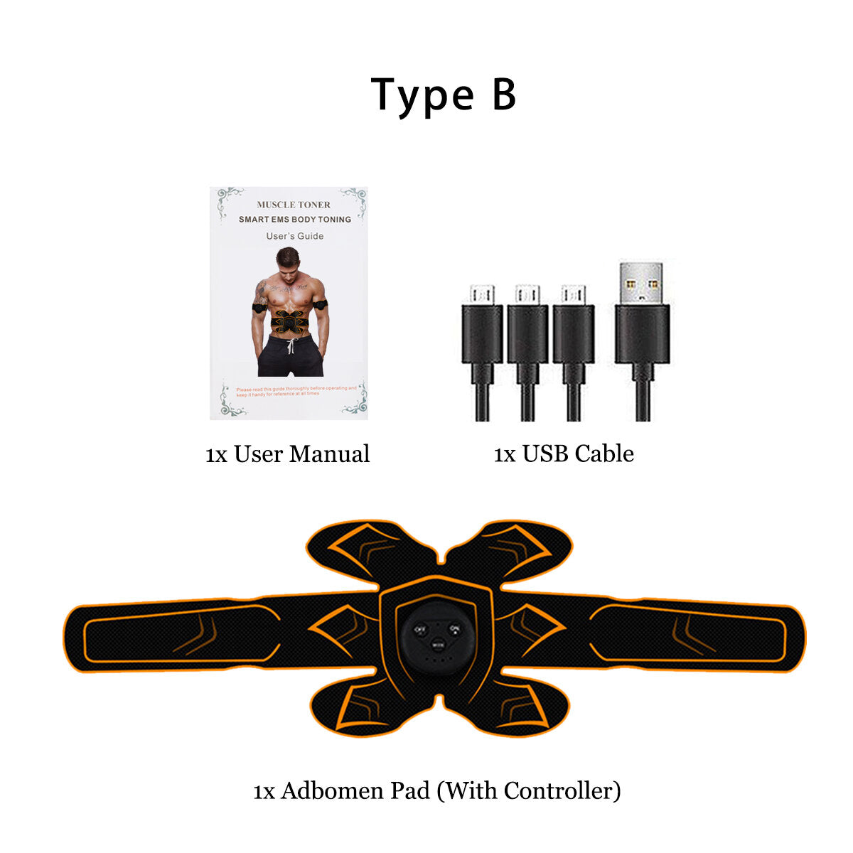 ABS Stimulator Muskeltoner EMS USB wiederaufladbarer Bauchtrainer für Körperübungen