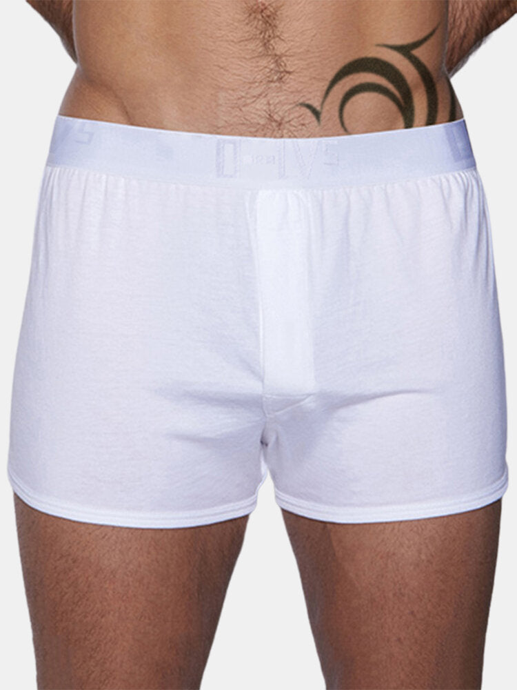 Lockere, atmungsaktive Boxershorts für Herren aus Baumwolle mit mittlerer Taille und elastischem Bund