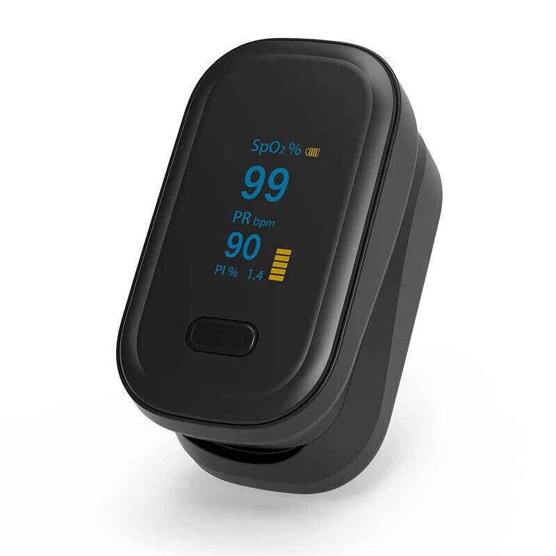 Portable Finger-Clamp Pulse Oximeter - Blood Oxygen Saturation & Heart Rate Monitor