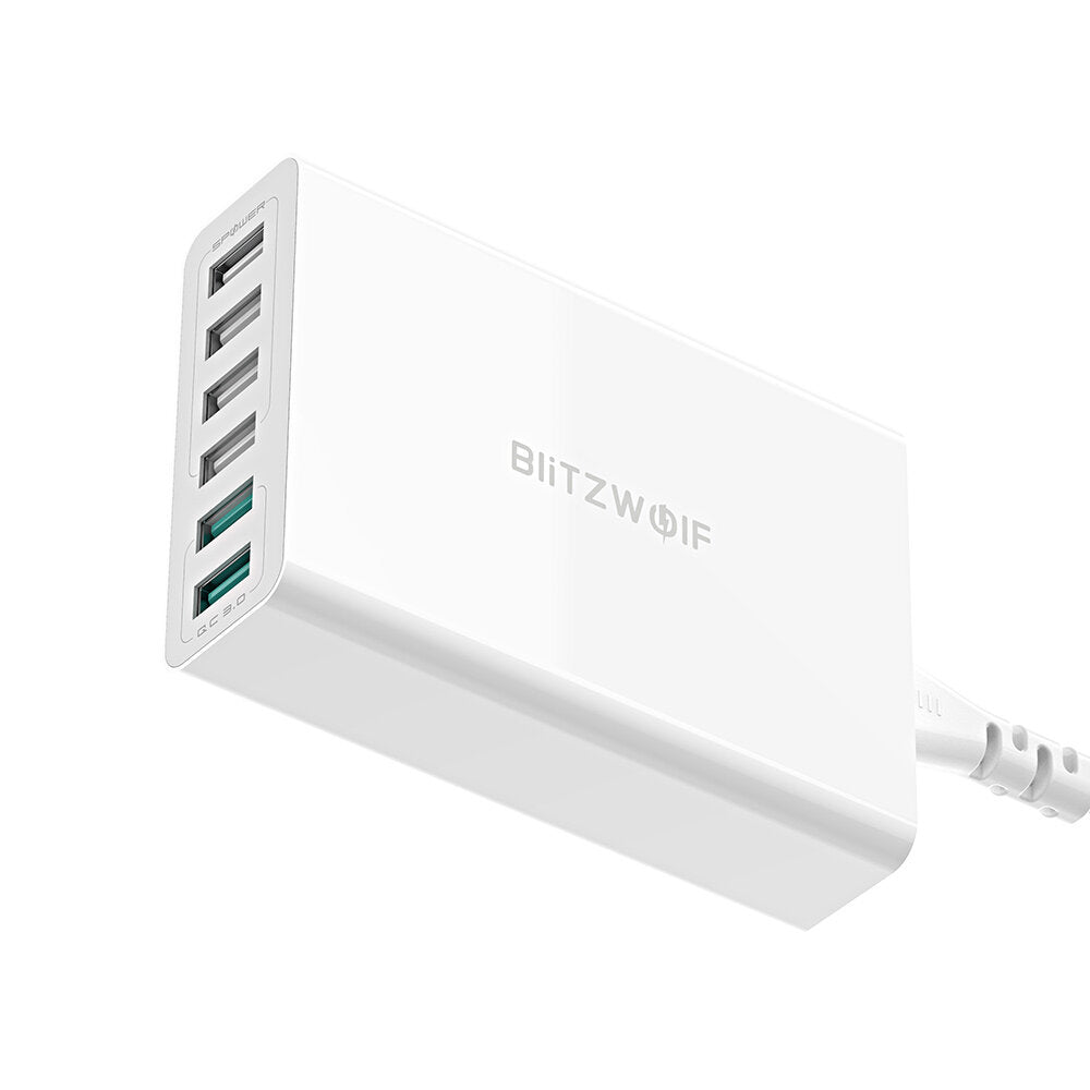 60 W 6-Port USB-Ladegerät mit Dual QC3.0, Desktop-Ladestation, EU-Steckeradapter