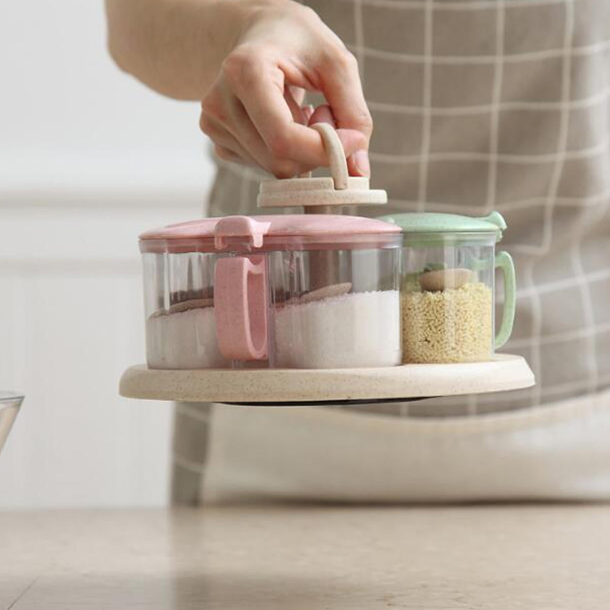 Spice Jar Rack Kitchen Countertop Organizer - Condiment Holder Stand Shelf for Kitchen Storage