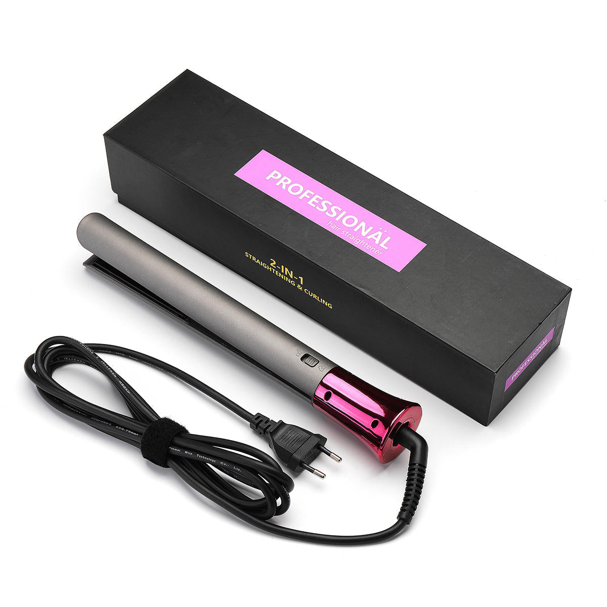 Professional 35W Hair Straightener & Curler with LED Display - Heating Hair Styling Accessories