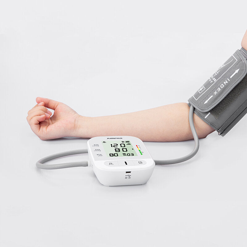 Portable Digital Blood Pressure Monitor with LCD Display, One-Touch Operation, and Dual Memory Storage