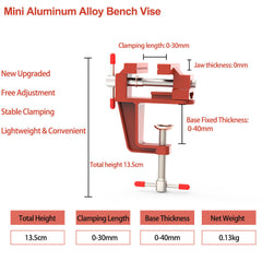 Mini Aluminum Bench Vise for Woodworking, Metalworking, Cutting & Drilling - 1PC