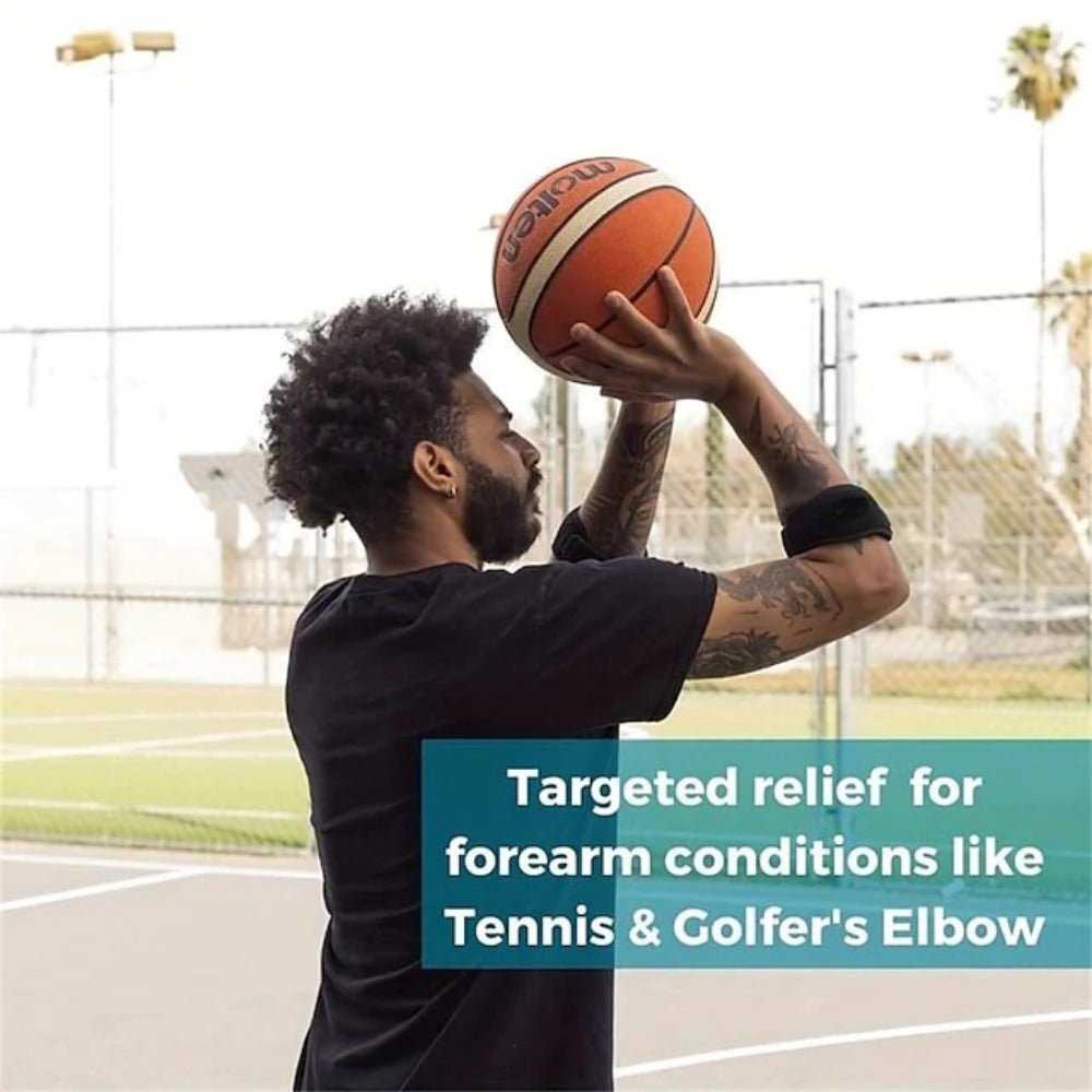 Premium Elbow Brace for Tendonitis & Golfers Elbow - Compression Arm Band for Weightlifting, Fits Up to 165.35LB