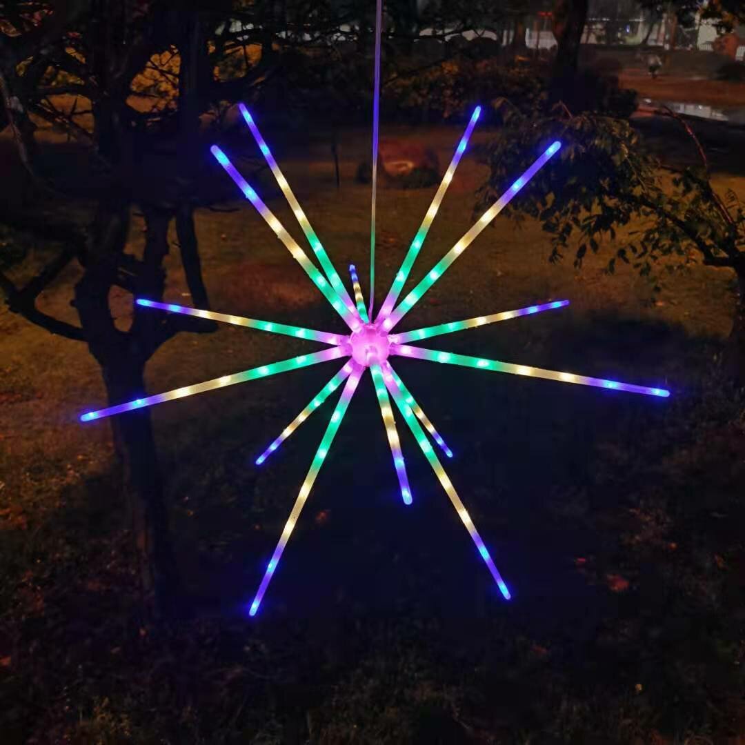 LED Starburst String Lights - DIY Firework Stream, Christmas Garland, Festival Decor, Remote Twinkle Lights