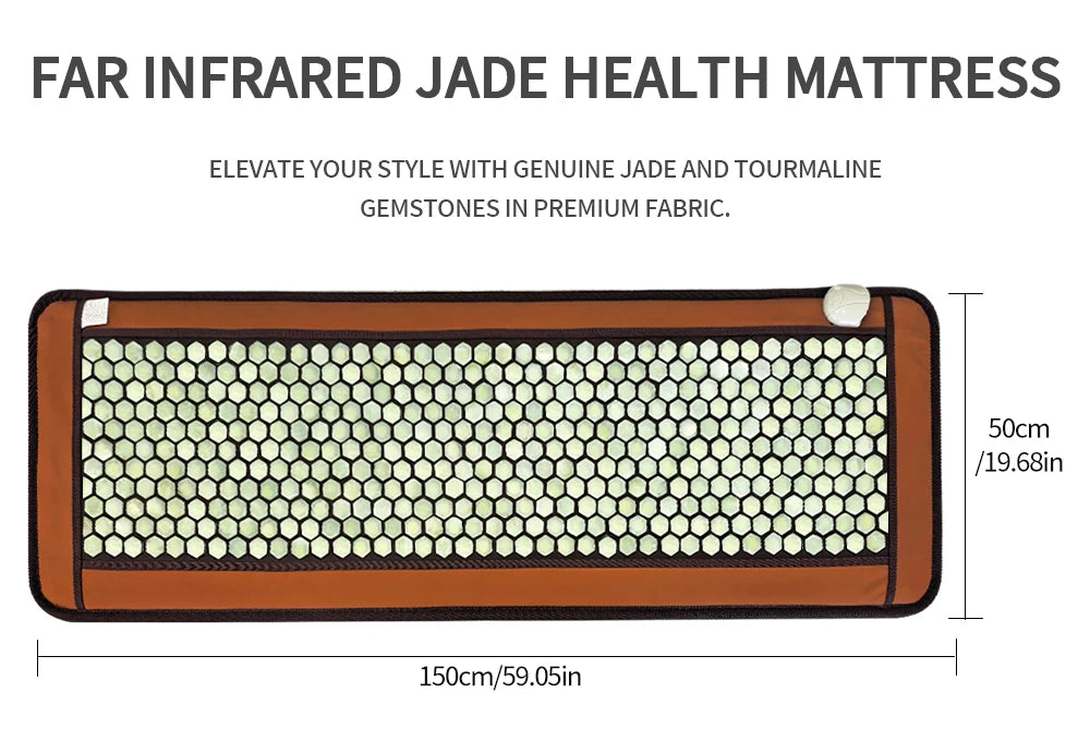 Luxury Jade & Tourmaline Heat Mat | Deep Infrared for Joint Pain, Sleep & Detox