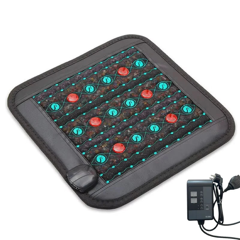 PEMF Photon Infrared Seat Cushion 45x45cm | Natural Jade Stone | Magnetic Pulse + Red Light Therapy | Negative Ion Heating Pad