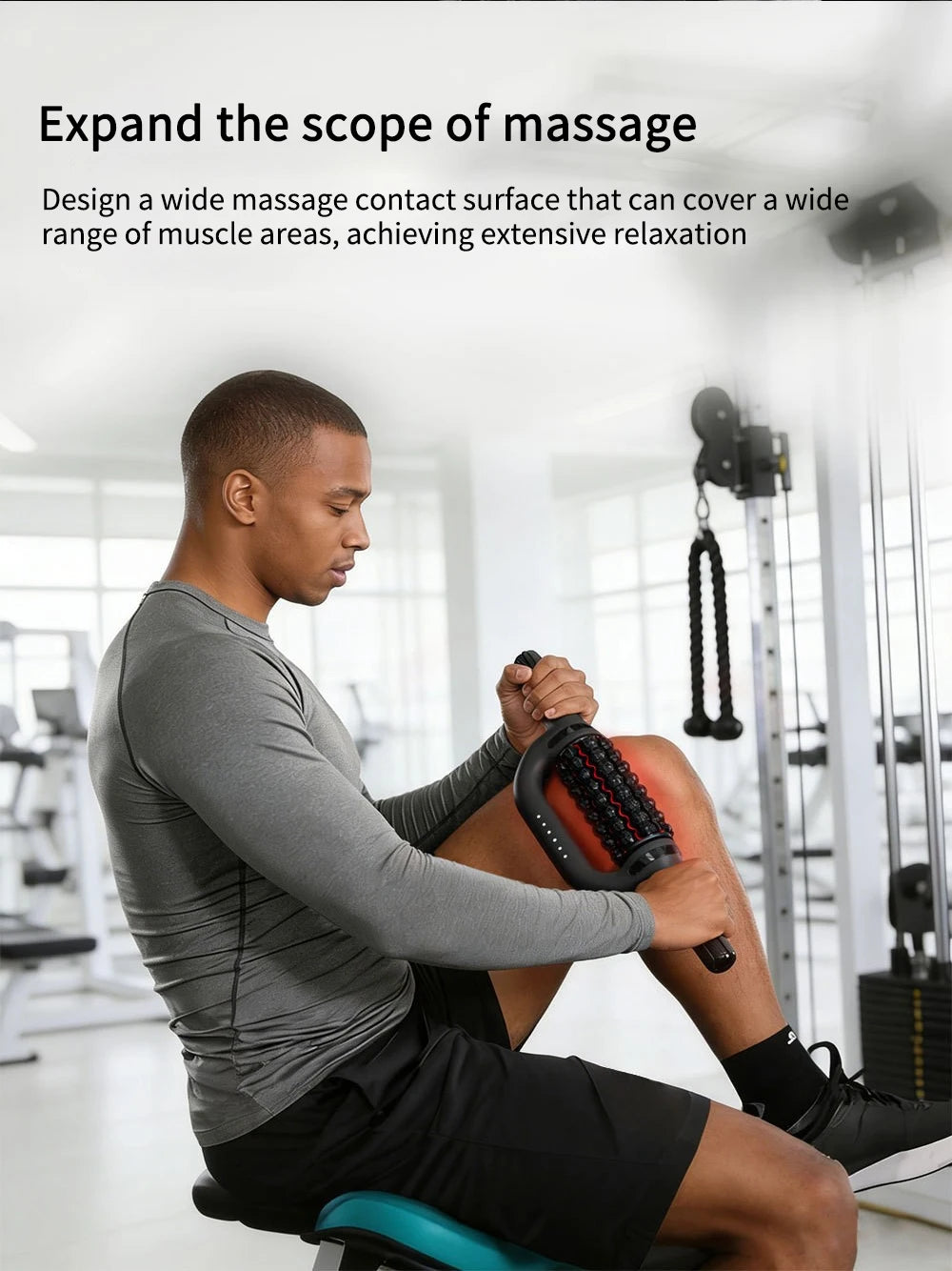 Electric Roller Massage Impactor 50x15cm | Red Light Therapy 660nm | 6-Speed Deep Muscle | TypeC Rechargeable 4000mAh | Full Body Massager