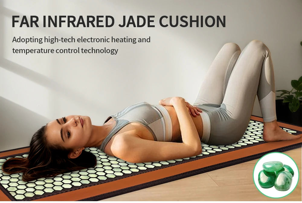 Luxury Jade & Tourmaline Heat Mat | Deep Infrared for Joint Pain, Sleep & Detox