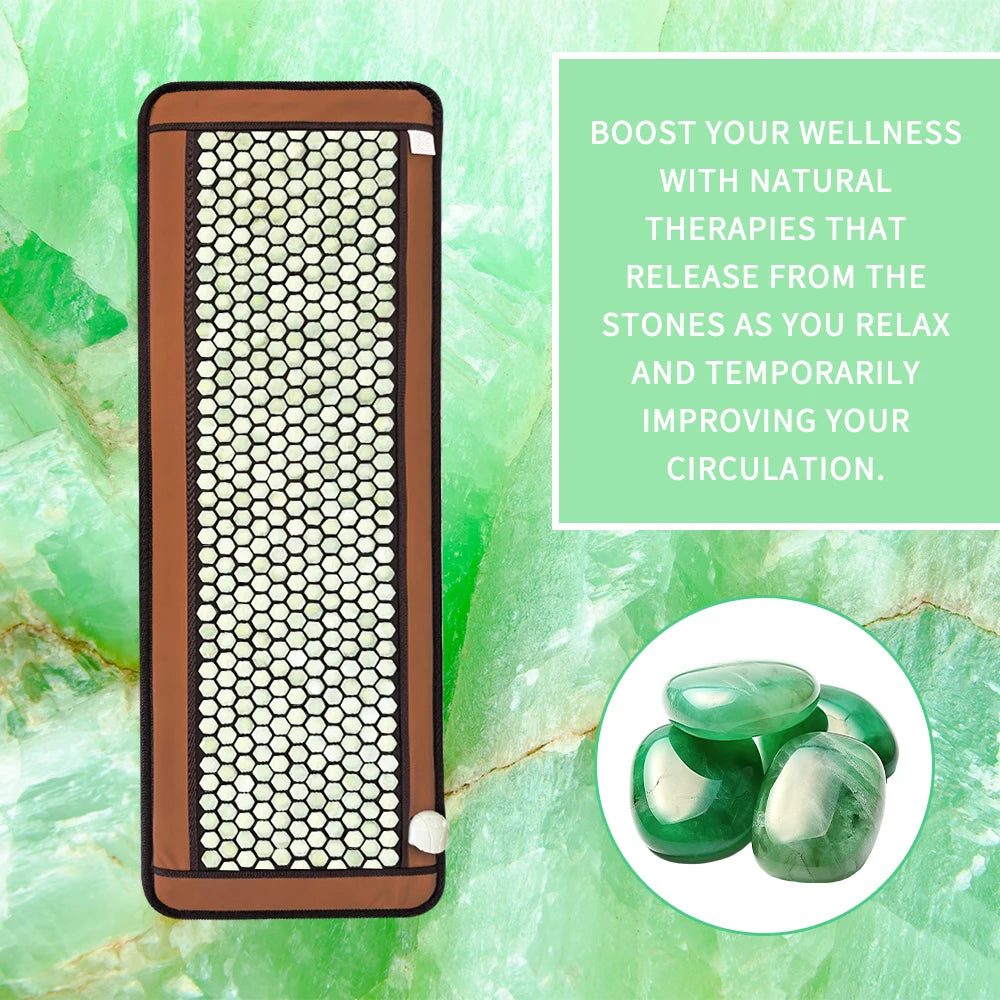 Luxury Jade & Tourmaline Heat Mat | Deep Infrared for Joint Pain, Sleep & Detox