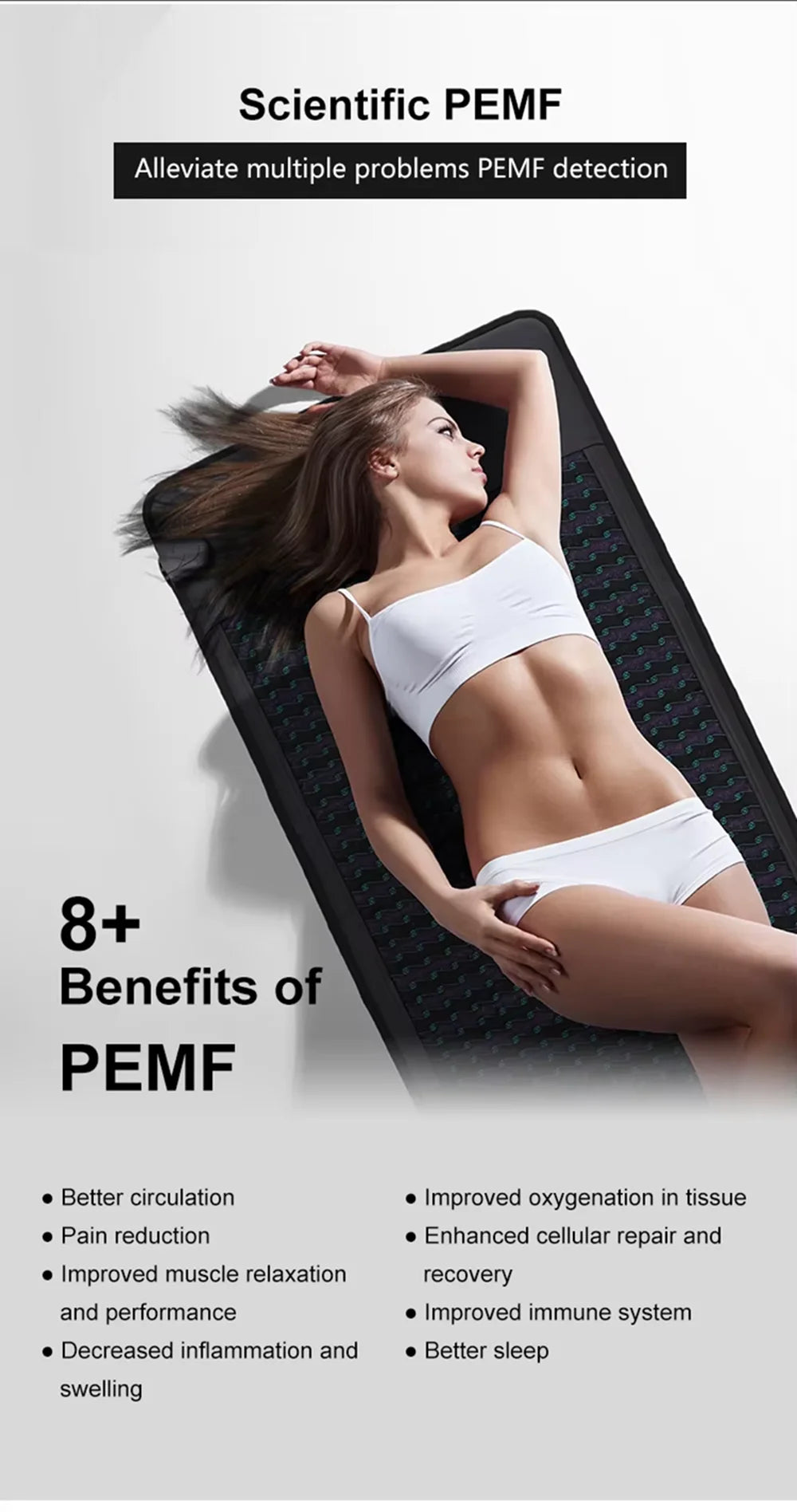 Natural Amethyst PEMF Full Body Infrared Heating Pad 180x90cm | Magnetic Therapy | Back & Joint Pain Relief | Far Infrared XL Mat