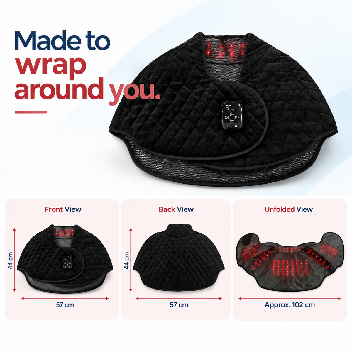 7HW MantleHug Cordless Red Light Cape for Stiff Neck & Shoulders