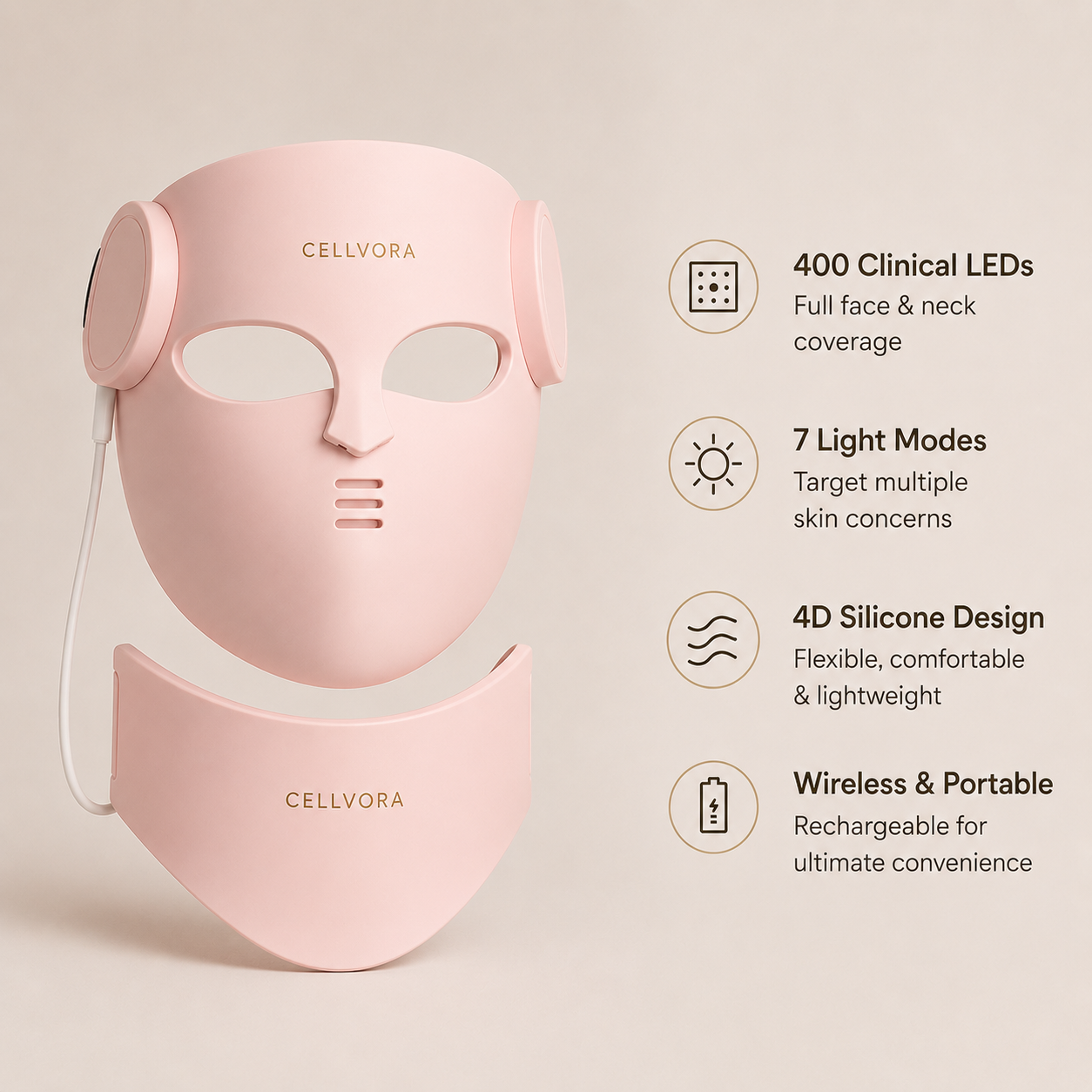 7hw CellElite | 4D Light Wellness System - Face & Neck Restorative Ritual