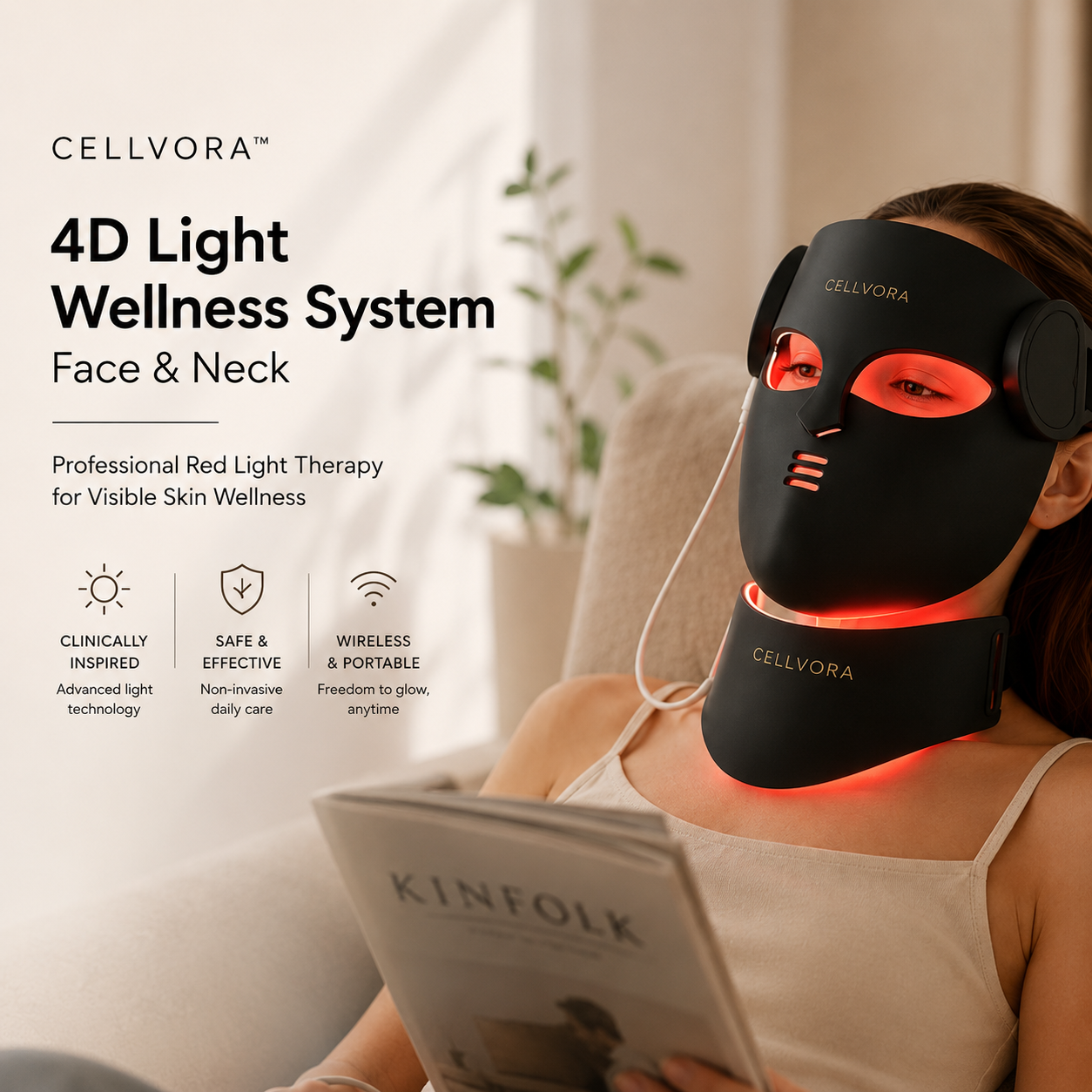 7hw CellElite | 4D Light Wellness System - Face & Neck Restorative Ritual
