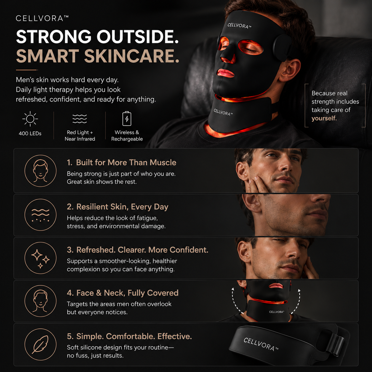 7hw CellElite | 4D Light Wellness System - Face & Neck Restorative Ritual
