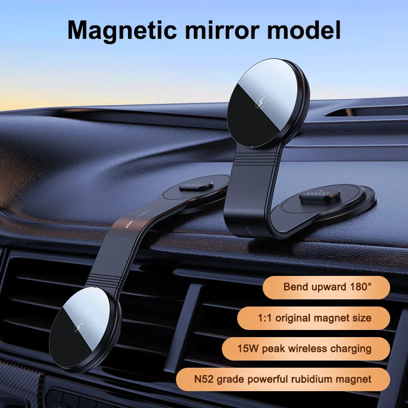 MagSafe Car Mount Charger - 15W Wireless Magnetic Phone Holder for iPhone