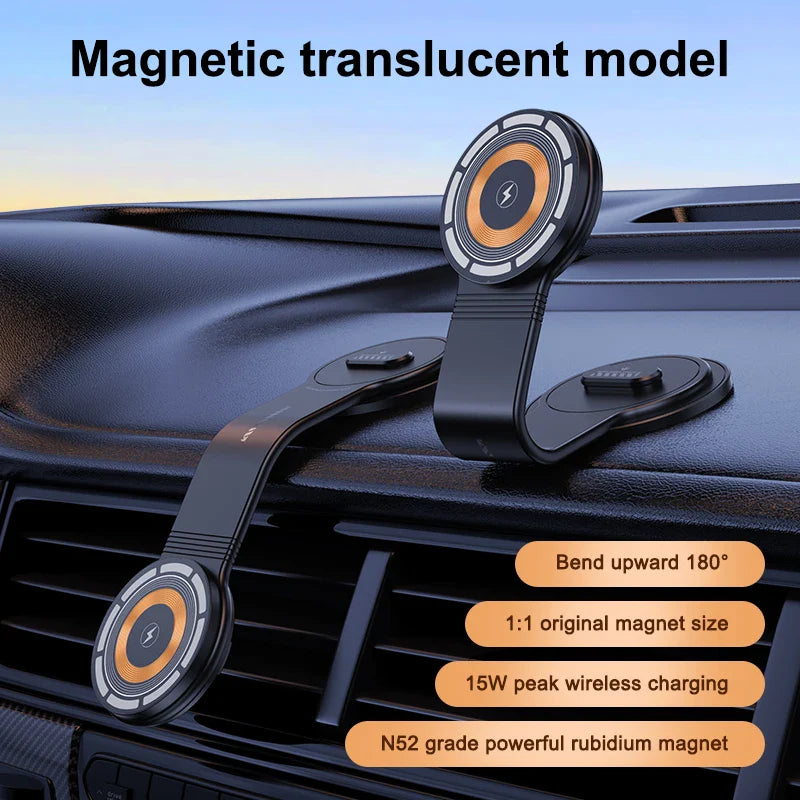 MagSafe Car Mount Charger - 15W Wireless Magnetic Phone Holder for iPhone