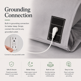 7HealthWell | EarthSc™ Grounding Pillowcase (Gray/White) - For Restful Sleep & Everyday Calm