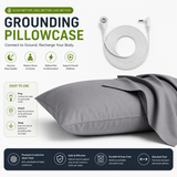 7HealthWell | EarthSc™ Grounding Pillowcase (Gray/White) - For Restful Sleep & Everyday Calm