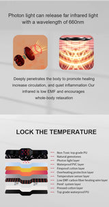 Natural Jade PEMF Infrared Waist Belt 134x16.5cm | Photon Energy Therapy | Women's Menstrual Pain Relief | Magnetic Heating Wrap