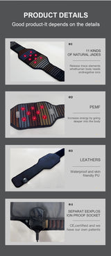 Natural Jade PEMF Infrared Waist Belt 134x16.5cm | Photon Energy Therapy | Women's Menstrual Pain Relief | Magnetic Heating Wrap