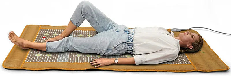 Electric Heated Jade Germanium Stone Mat - Far Infrared Photon Therapy for Pain Relief & Wellness