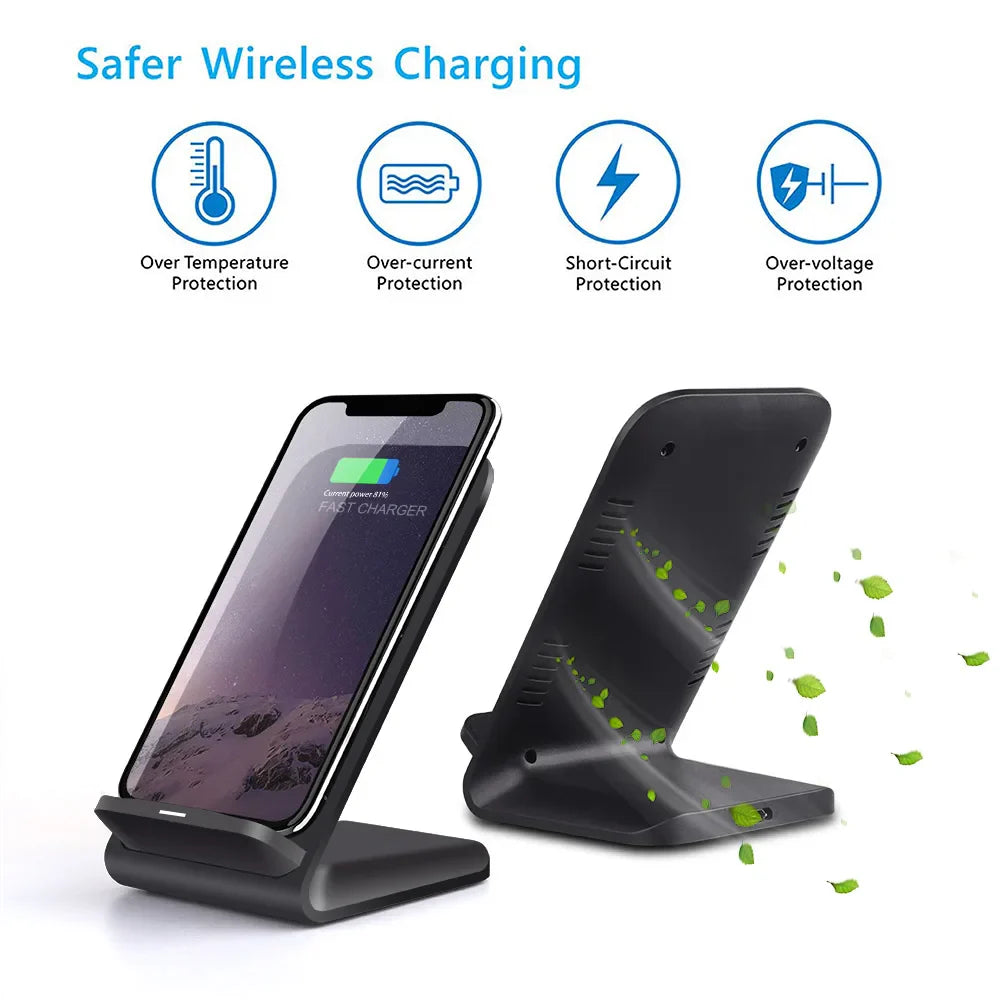 30W Wireless Charger Stand for iPhone & Samsung | Fast Charging Dock Station