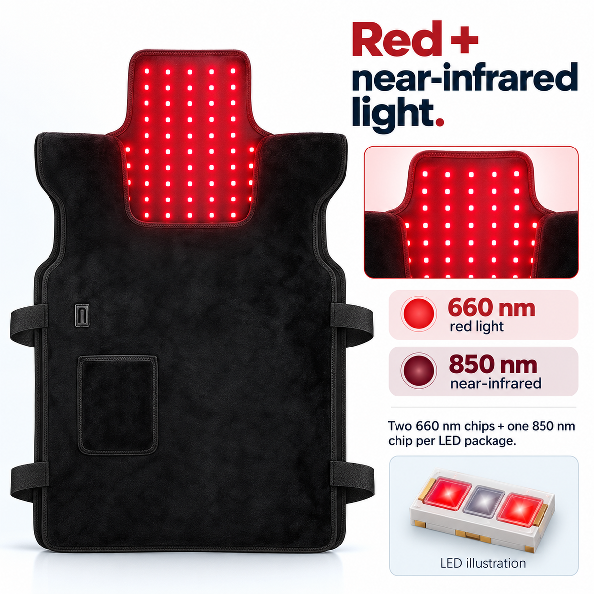 7HW MantleElite Red Light Vest for Neck, Shoulders & Full Back