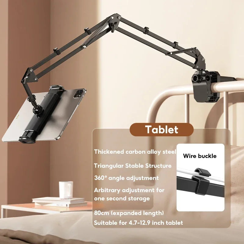 Adjustable Mobile Phone & Tablet Stand - Bedside, Desktop, Cantilever Holder for All Devices