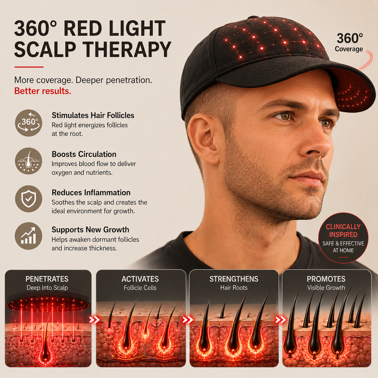 7hw StrandAir | Fully Integrated Wireless LED Scalp Wellness System