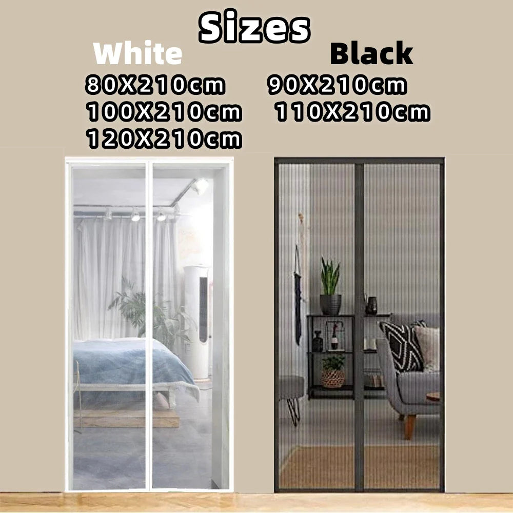 Magnetic Screen Door Curtain - Anti-Mosquito, Automatic Closing, Insect & Fly Protection for Home