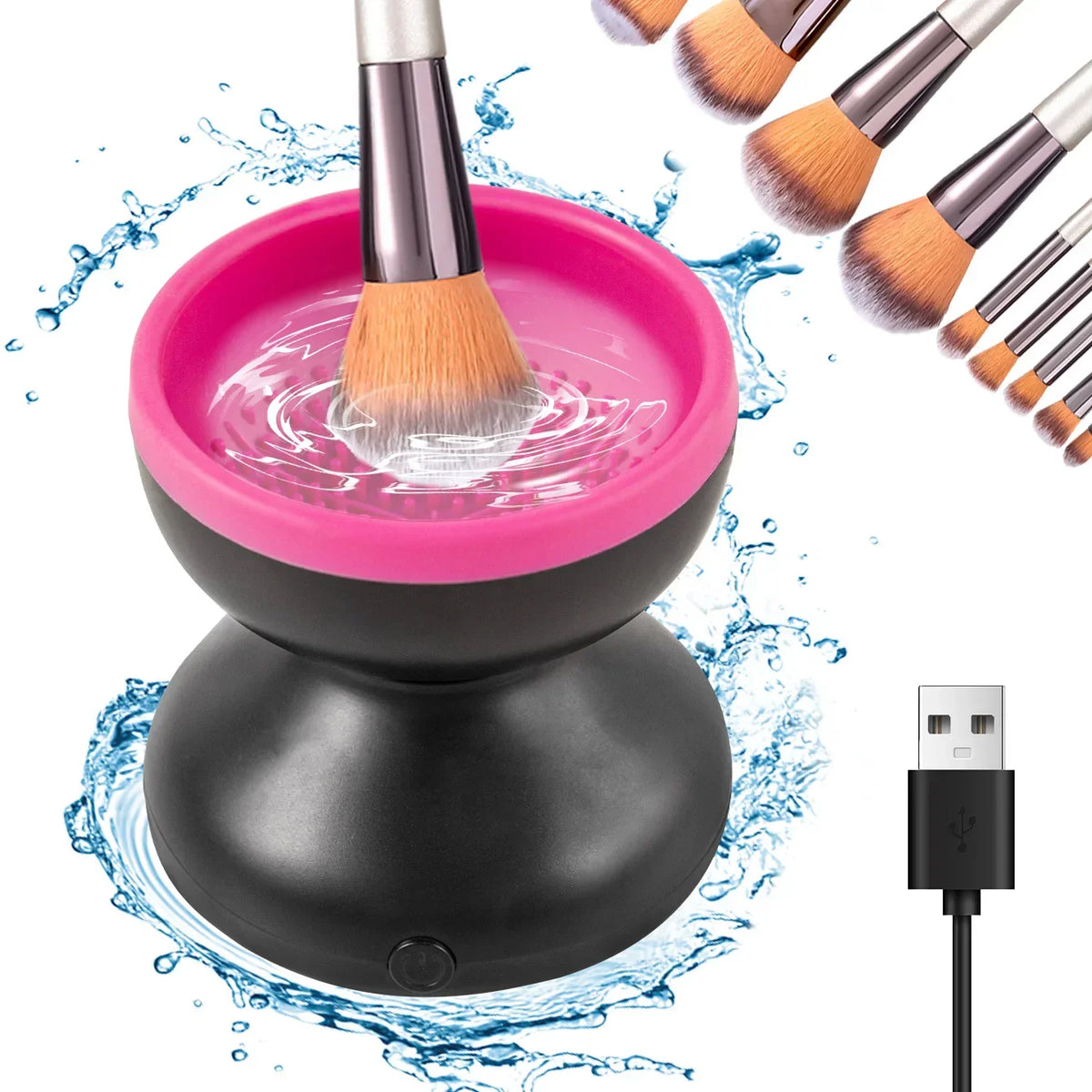 Professioneller elektrischer USB-Make-up-Pinselreiniger und -Trockner, tragbares Silikonwerkzeug für schnelles Trocknen und hygienische Pinselpflege