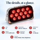 7HW EmberGo Cordless Red Light Panel for Sore Muscles & Skin