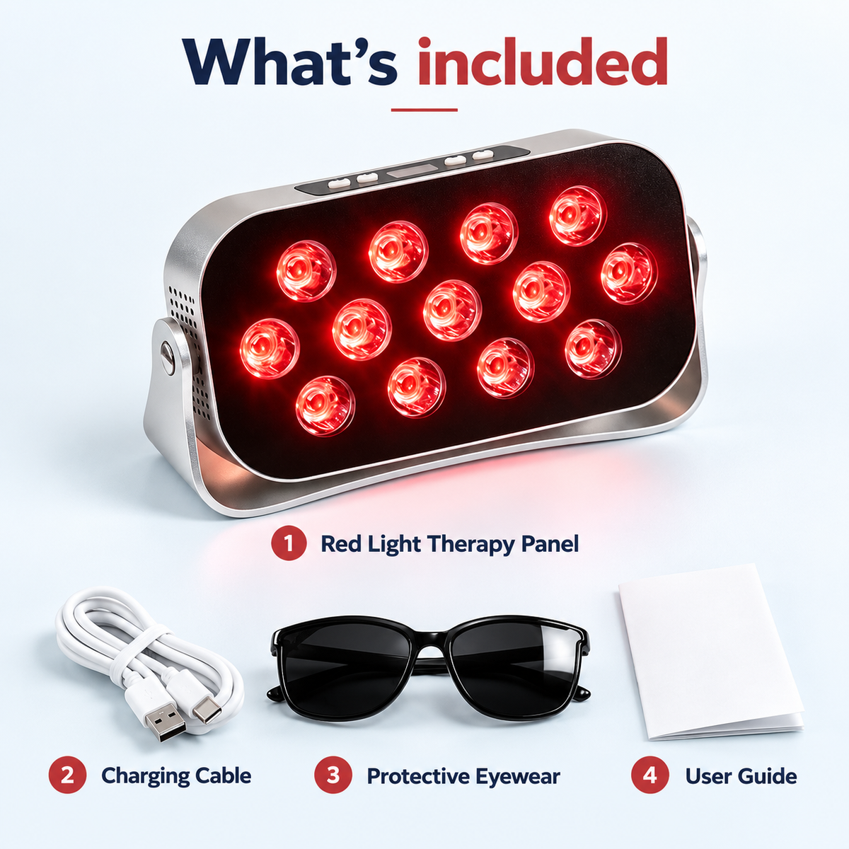 7HW EmberGo Cordless Red Light Panel for Sore Muscles & Skin
