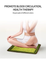 Natural Jade Cooling Seat Cushion 43x43cm | Office Chair & Car Seat Pad | Zero-Electricity Summer Cool Mat | Stone Needle Mineral Therapy