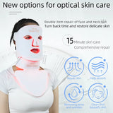 4-Color LED & Near Infrared Silicone Face & Neck Mask - Anti-Aging, Rejuvenation & Skin Repair for Home SPA