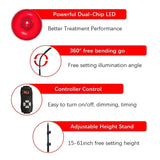 Dual Chip Red Light Therapy Lamp with Stand, 660nm 850nm Infrared Device with Pulse Mode for Pain Relief & Skin Care