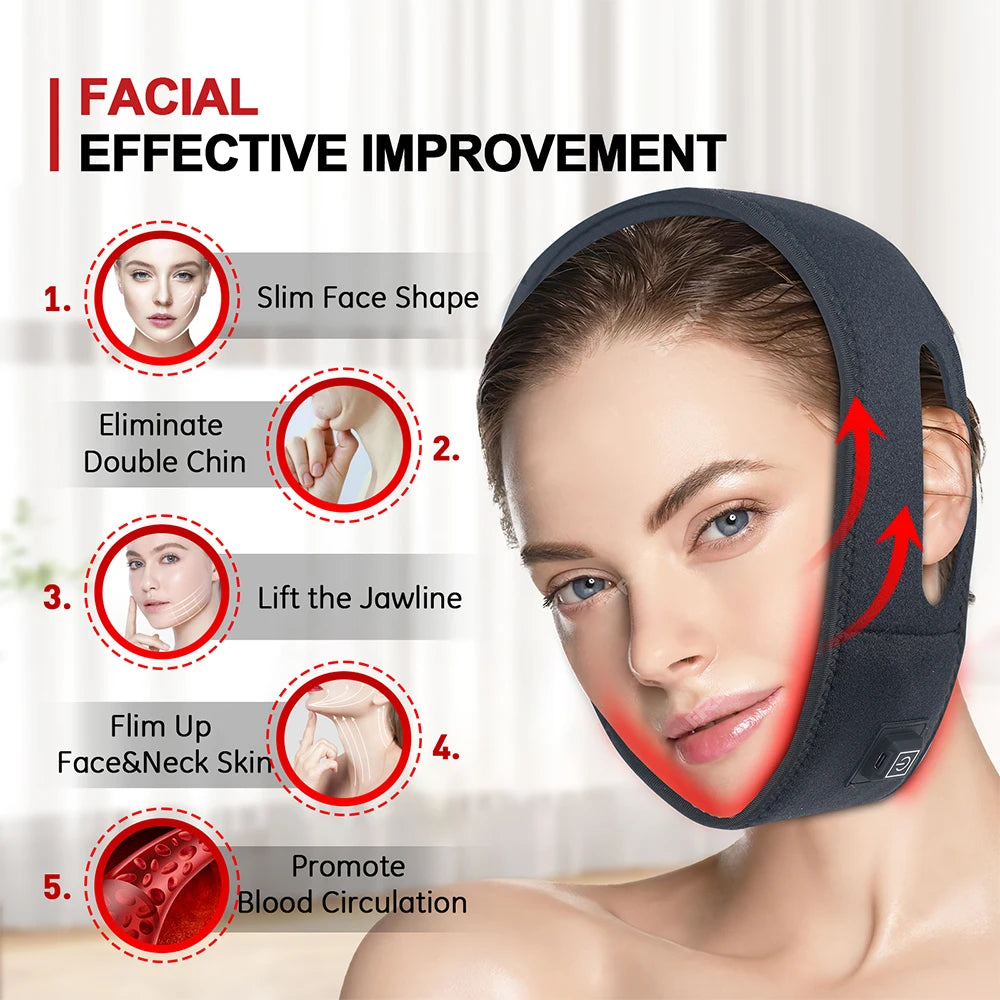 72 LEDs Red Light Therapy Neck Wrap, 660nm 850nm Infrared Chin Lifting Belt for Skin Firming & Neck Pain Relief