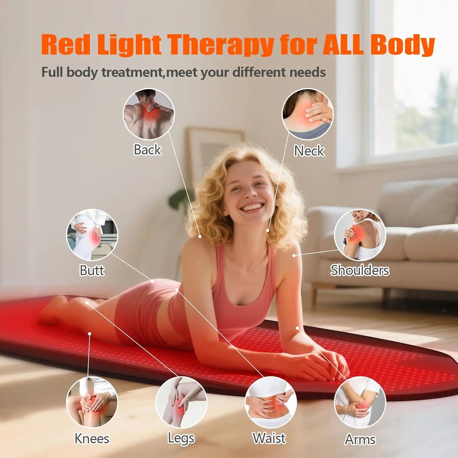 1370 LEDs Full Body Red Light Therapy Mat, 73"x33" XXL Infrared Blanket with 10Hz/40Hz Pulse for Pain Relief & Recovery
