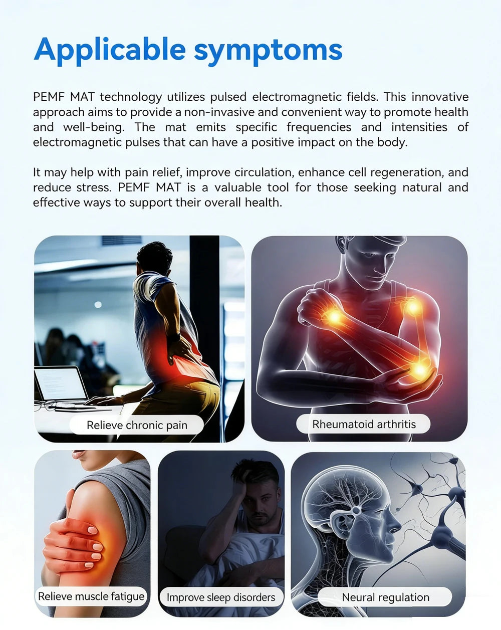 PEMF Magnetic Therapy Mat | Full Body Pain Relief & Sleep Improvement | Adjustable Frequency