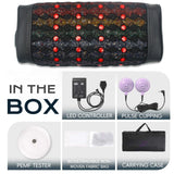 PEMF Infrared Therapy Pillow 50x20x10cm | Amethyst 7-Crystal Gemstones | 28-LED Red Light | 1 PEMF Coil | Neck & Head Massage Pillow