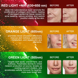 Infrared LED Face & Neck Mask - 676 Beams Red & Green Light Therapy for Dark Spots & Anti-Aging