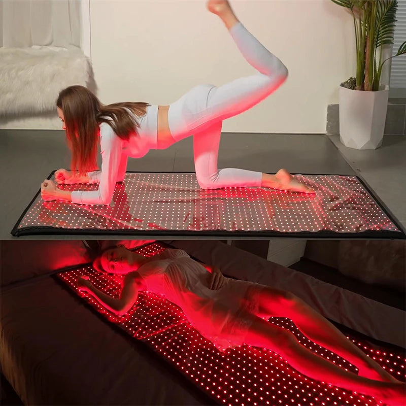 71"x31" Full Body Red Light Therapy Mat, 1280 LEDs 660nm 850nm Infrared Blanket for Pain Relief, Recovery & Wellness