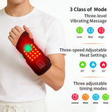 Red Light Therapy Wrist Strap, Heated Vibration Massage Wrap for Tenosynovitis Relief, 625nm Office Wrist & Ankle Care