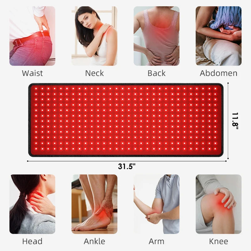 360 LED Red Light Therapy Mat, 660nm 850nm Infrared Body Blanket with 10Hz/40Hz Pulse for Full Body Pain Relief