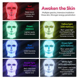 Wireless 7-Color LED Photon Therapy Face & Neck Mask - Rechargeable Facial Lifting & Skin Care Tool for Anti-Aging & Acne