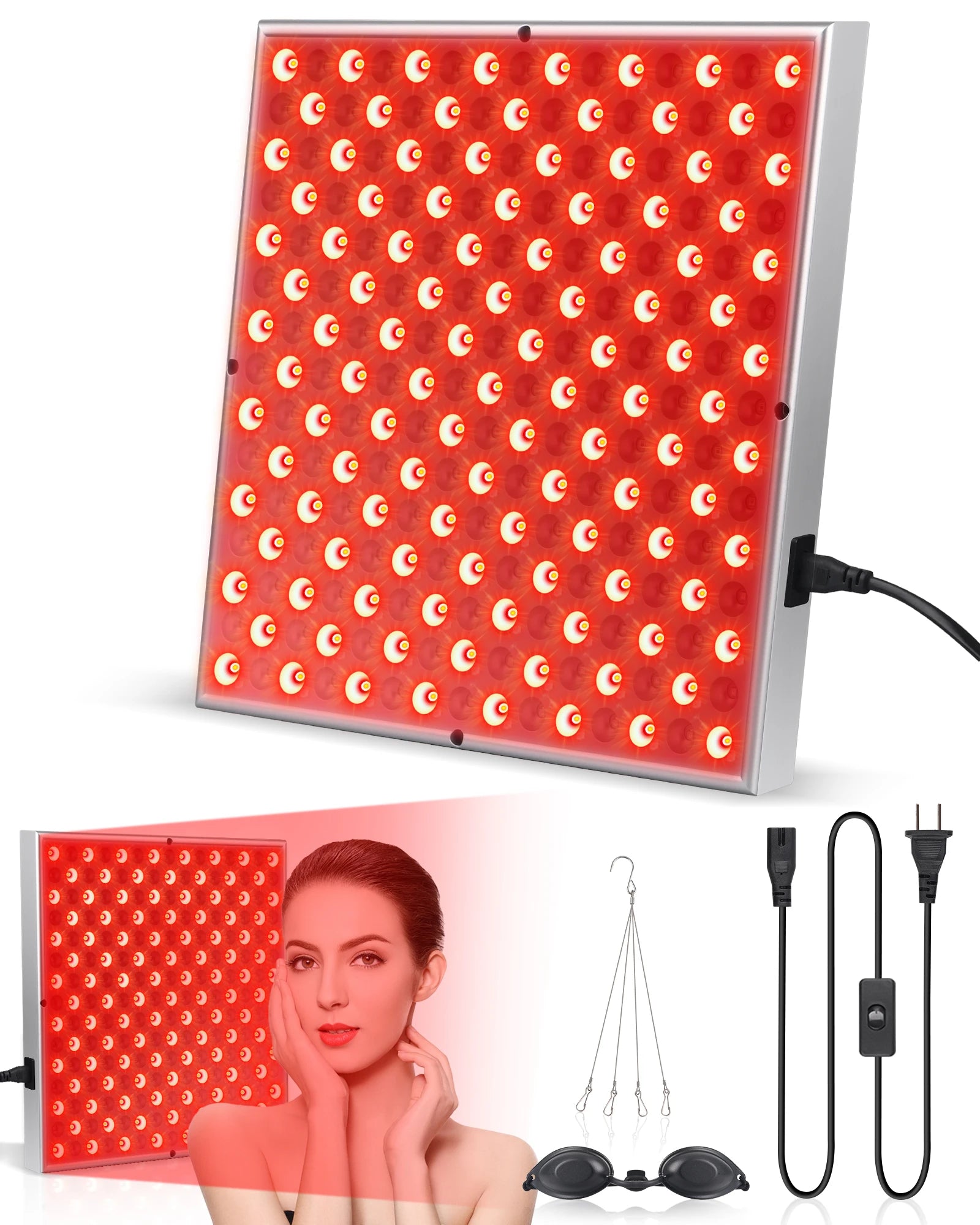 225 LEDs Red Light Therapy Panel, 660nm 850nm Infrared Light Therapy Device for Facial Anti-Aging & Body Pain Relief