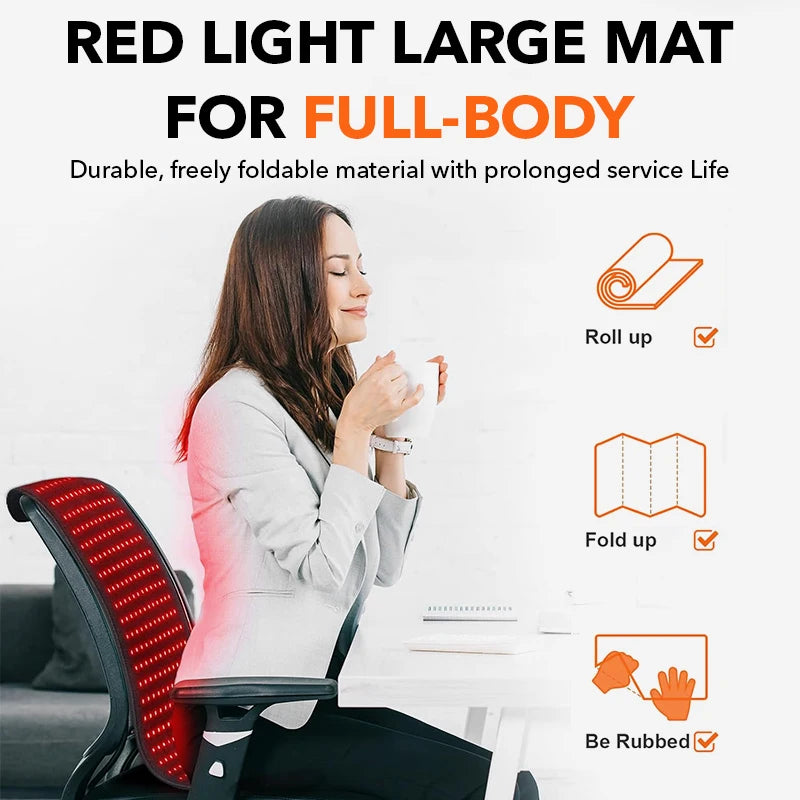 360 LED Red Light Therapy Mat, 660nm 850nm Infrared Body Blanket with 10Hz/40Hz Pulse for Full Body Pain Relief