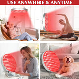 Round Red Light Therapy Lamp with Stand, 660nm 850nm Near Infrared LED Panel for Face Body Skin Care & Muscle Pain Relief